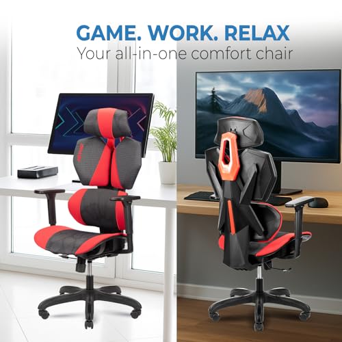 Image of NiTHO WASP Ergonomic Mesh Gaming Office Chair | Adaptive Lumbar Support, 3D Armrests, Breathable Mesh Computer Desk Chair, Height Adjustable Swivel Office Chair for Home Office, Study or Gaming, Red