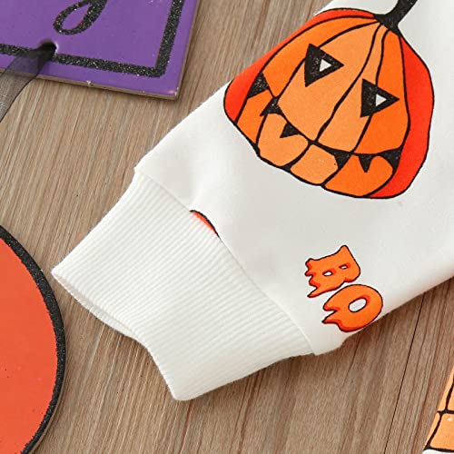 Kids Boys Halloween Long Sleeve Pullover Tops Toddler Halloween Outfit Kids Pumpkinwork Long Sleeve3