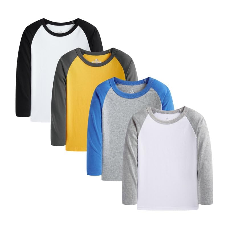 Huata 2 Packs Boys Girls T-Shirt Long Sleeve Crewneck Tee2