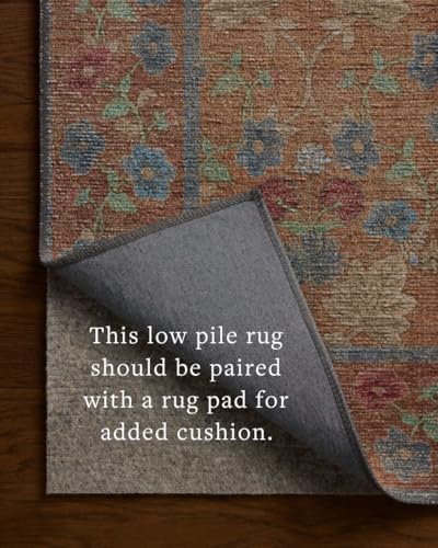 Image of Loloi Rifle Paper Co Edinburgh Cinnamon /Multi 10'-0 inch x 14'-0 inch Area Rug | EDN-02 Printed Approx. 10x14 Brown Living room Dining room Bedroom, Rustic, Elegant, Muted, Refined, Area Rug