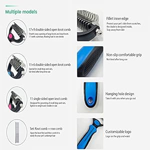 Ynr Dog Dematting Comb Grooming Tool Kit 2 Sided Professional Deshedding Comb Undercoat Rake to Remove Loose Knots Mats Tangles Hairs Fits for Pets Dogs Cats Horses and Rabbits  Cucciolini Doodles Ynr dog dematting comb grooming tool kit 2 sided professional deshedding comb undercoat rake to remove loose knots mats tangles hairs fits for pets dogs cats horses and rabbits   cucciolini doodles