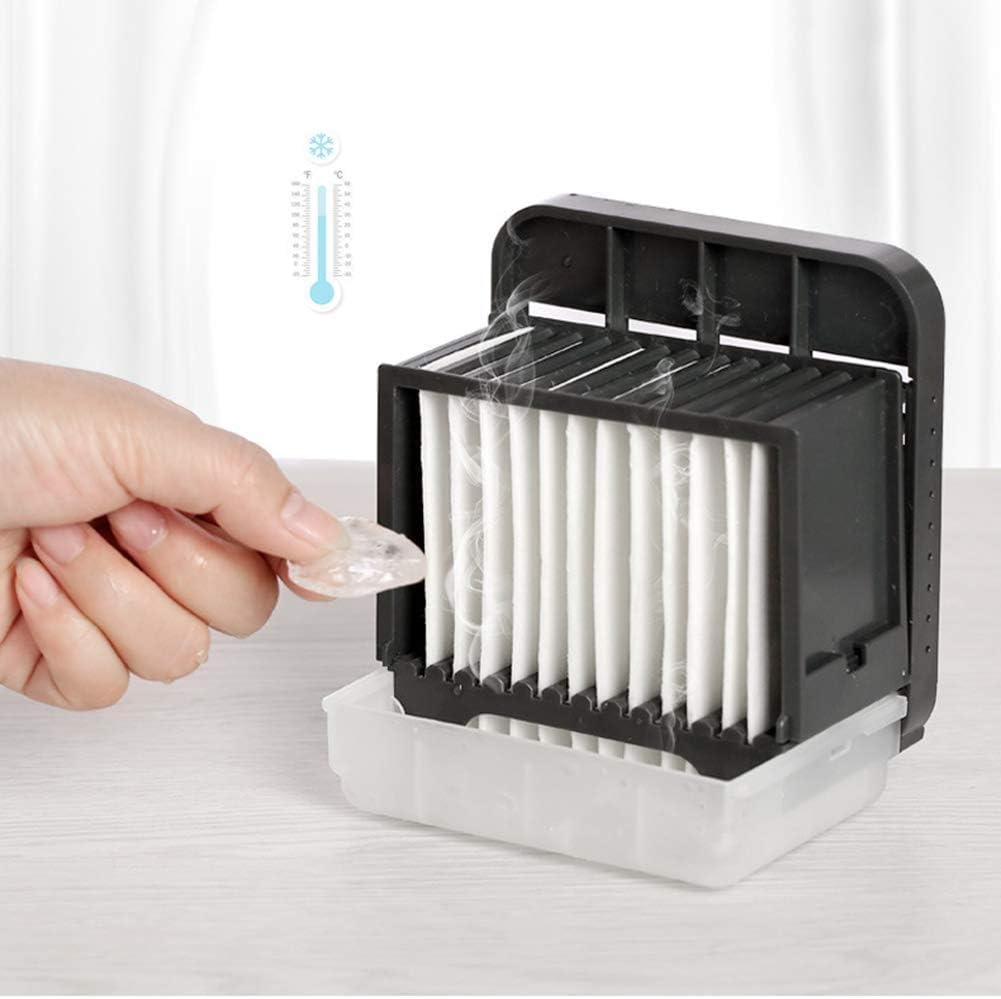 Air Conditioner Fan, Personal Space Cooler Desktop Mini Circulator Purifier with Portable Handle and Night Light for Home Room Office Outdoors