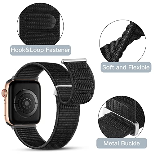 Mastten Sport Loop Band Compatibel met Apple Watch 42mm 44mm 45mm, Ademend Nylon klittenband Heren Dames Band… - Image 3