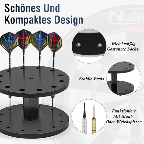 Naissgo Darthalter, Zubehör für Dartscheibe, Dart Ständer für Jede Art von Darts für Steeldart & Softdarts, Präsentation Display Rack für Dart Halterung