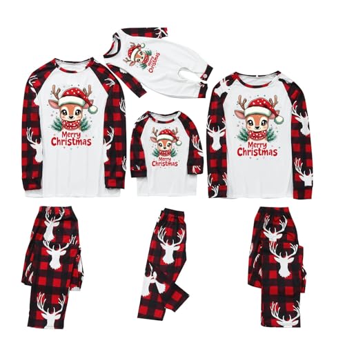 Christmas Pajamas for Family Funny Casual Long Sleeve Tops and Pants Fashion Graphic Print Holiday Xmas Pjs Sets4