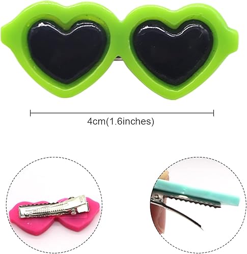 Miniatura 2 de Pinzas para el pelo de cachorros, 20 unidades de lindos lazos para perros, pinzas de corazón para lentes de sol, horquilla para el pelo de perro,