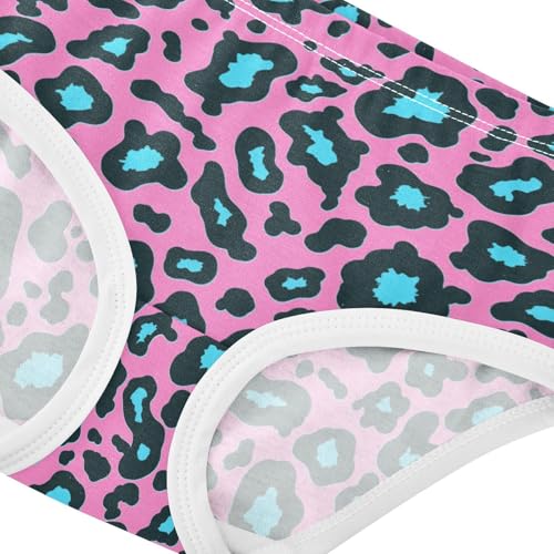 Wusikd Leopard Print Girls' Underwear Cotton Pink Girls Briefs Soft Toddler Underwear 2T4