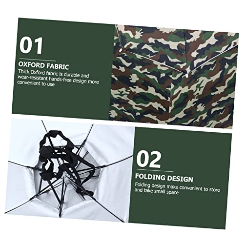 Parapluie tête double couche léger robuste camouflage 95 cm