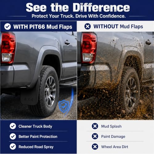 Image of PIT66 Mud Flaps Splash Guards Mudflaps Fit Toyota Tacoma 2005-2015