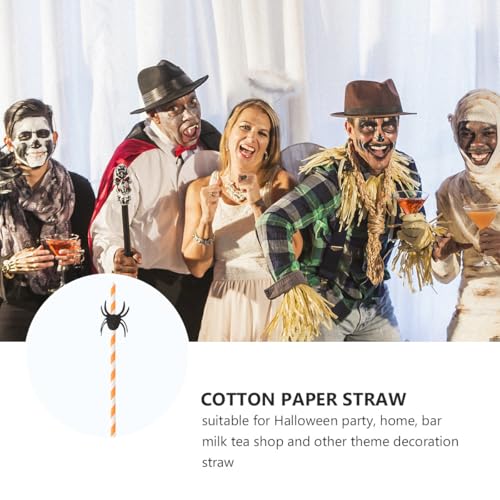 Pitillos de papel para Halloween 50 piezas diseño spooky miniatura 3