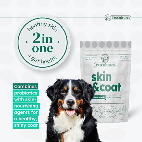 PetCultures Haut- & Fell-Ergänzung, Synbiotische Formel, 2 Mrd. KBE 6 Stämme, 30 Pulverbeutel (Pro Formula)