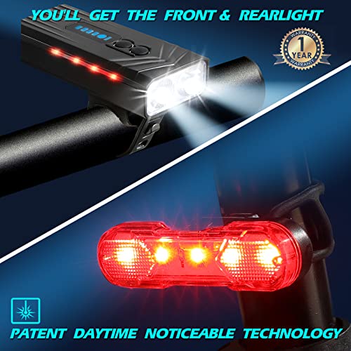 LUZWAY Éclairage Vélo | Éclairage Vélo Avant et Arrière USB Rechargeable | Lumière Vélo Étanche | Mode de Détection de Lumière | Lumière d'équitation de Nuit | Ultra Puissant Lumineuses - Image 8