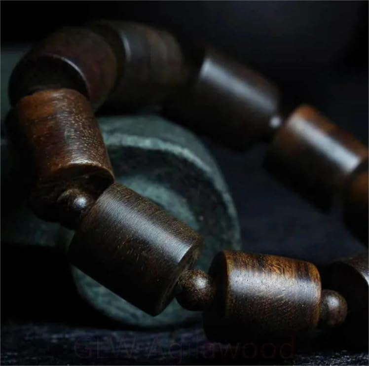 Bracelet bouddhiste en bois d'agar 18mm pour yoga et méditation - 3