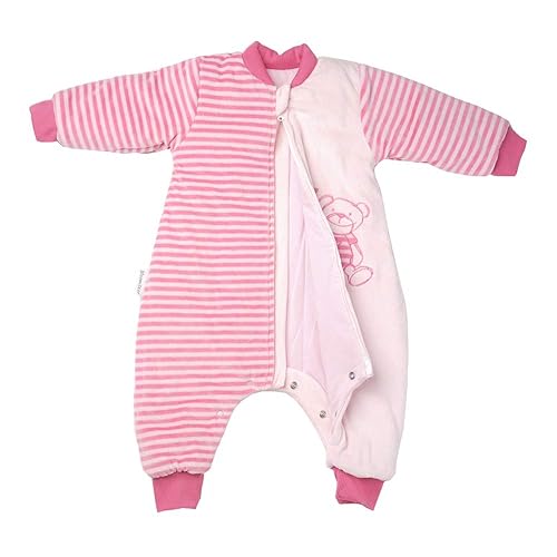 Miniatura 2 de Manta portátil con piernas, saco de dormir para bebé con pies de invierno, saco de dormir para niños pequeños, saco con manga de terciopelo grueso