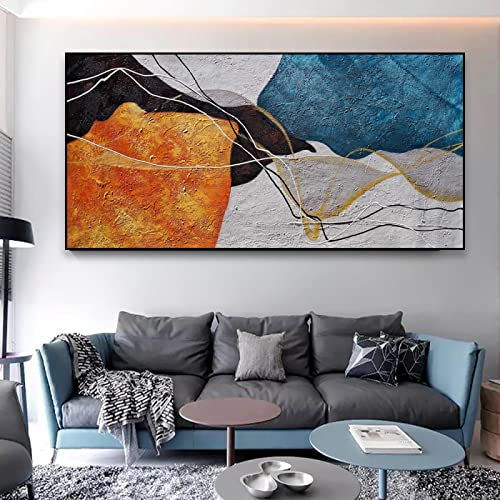 Impression sur toile abstraite haut de gamme style galerie art moderne 80x160cm texturée