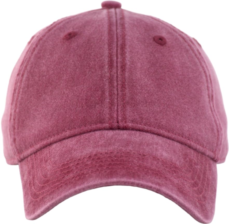 Image of Vintage Washed Cotton Baseball Caps Men Women Adjustable Unstructured Low Profile Dad Hat