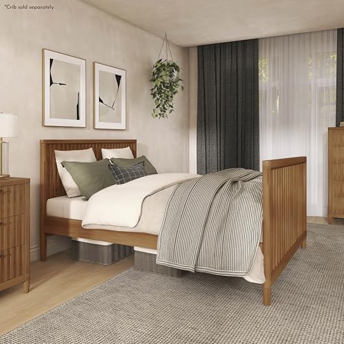 Image of Evolur Flynn Full-Size Bed Conversion Rails, Designed & Tested Cribs, Durable Hardwood Build with Secure Mattress Slats, Easy Assembly - Sedona