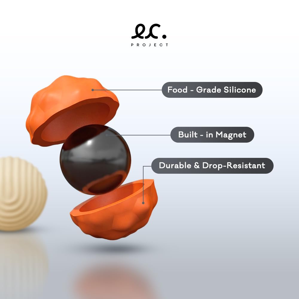 Magnetic Fidget Ball Toy, 2PCS Silicone Stress Relief Desk Toys with Travel Case - Image 3