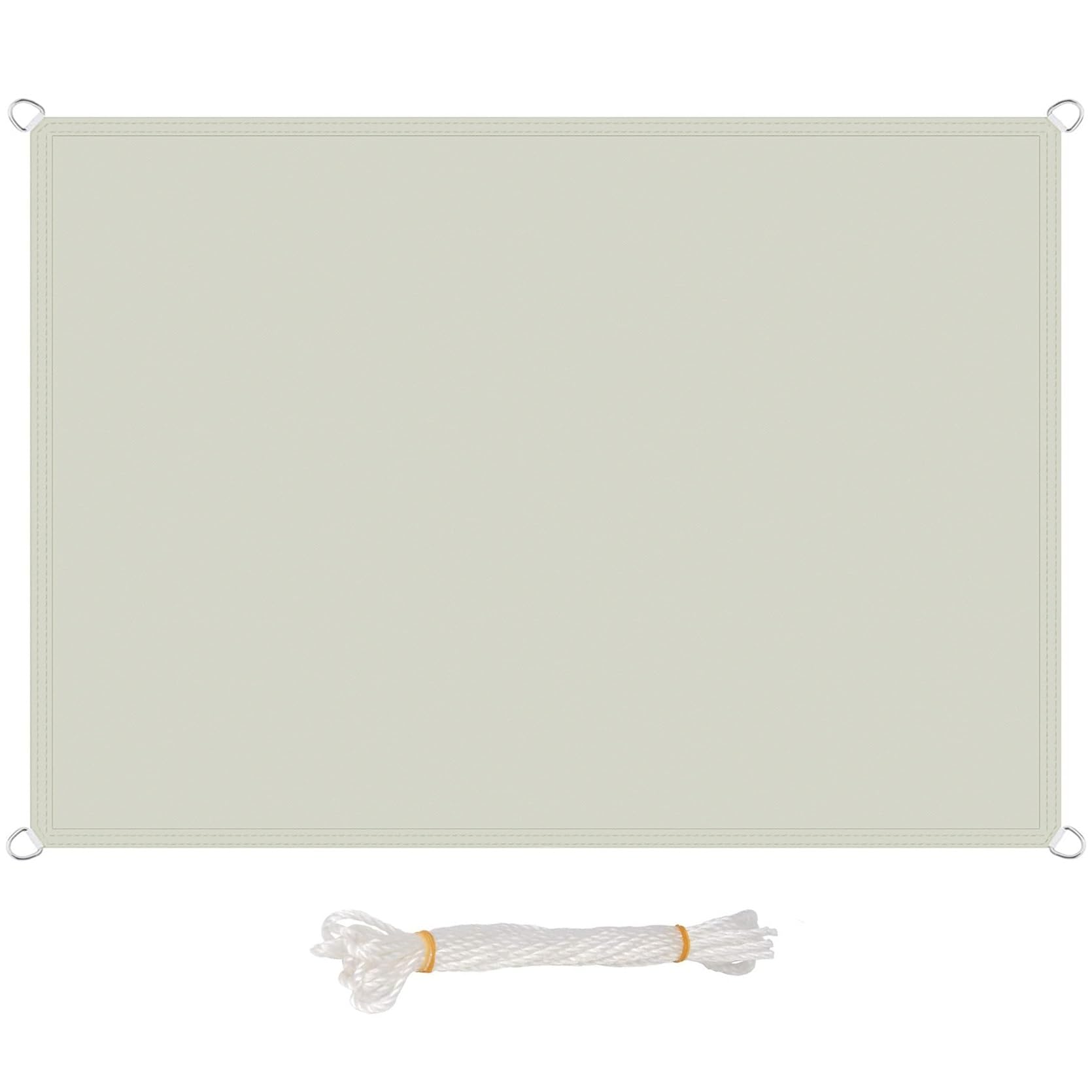 Voile d'ombrage rectangulaire 1x3,5 m ivoire imperméable et anti-UV pour terrasse