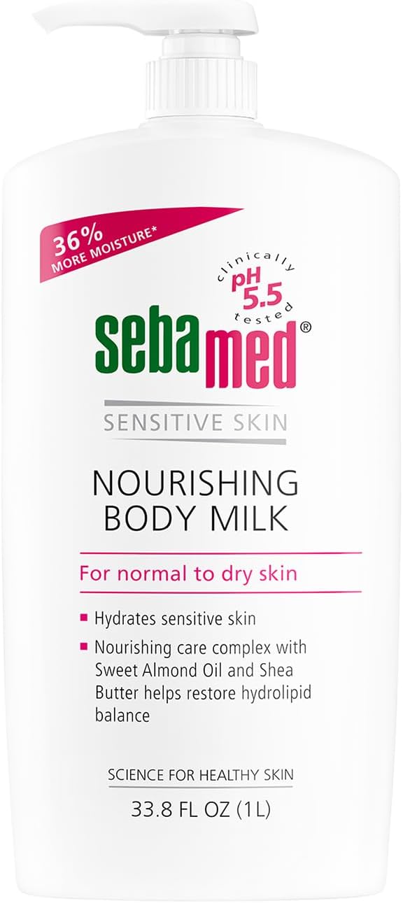 SEBAMEDHydrating Body Milk Regenerating for Dry Sensitive Skin - Easily Absorbed, Non-Greasy, Oil-In-Water Emulsion - Safe for All Ages & Skin Types - w/PH 5.5 Formulation (33.8 FL.OZ. 1,000 ML)