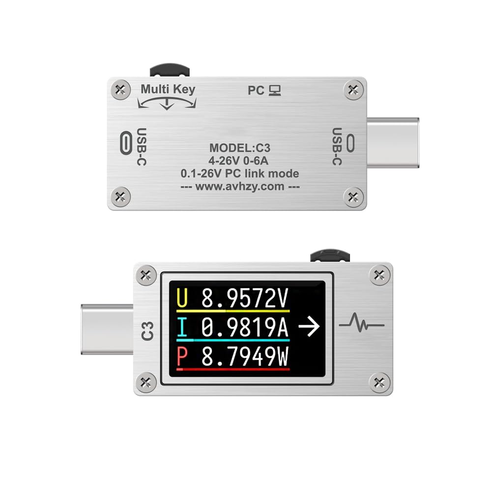 Woltomierz USB miernik prądu tester napięcia DC 26 V 6 A USB-C 3.1 miernik tester