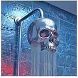 Totenkopf-Duschkopf – beschwören Sie jeden Morgen den Geist von Halloween, Horror-Halloween-Totenkopf-Duschkopf, Edelstahl-Decken-Regenduschkopf, Wasserfall-Ganzkörperabdeckung, einfache Installation