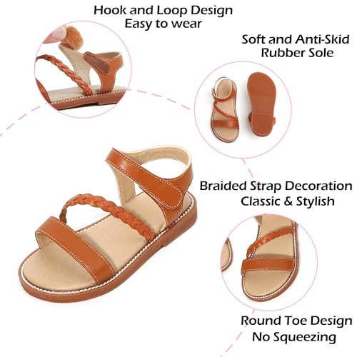 Image of PHIRAMIN Toddler Flower Girl Sandals - Girl Dress Shoes Toddler Little Kid Wedding Party