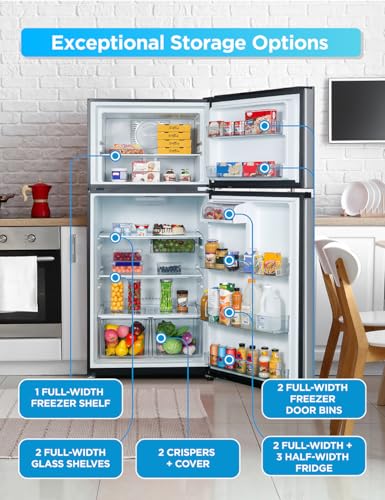Commercial Cool 20 Cu. Ft. Top Mount Refrigerator with Freezer, 2-Door Refrigerator with Top Freezer and Adjustable Temperature Control, Ice Maker Ready, Energy Star Certified, Stainless Look on Fridge.com