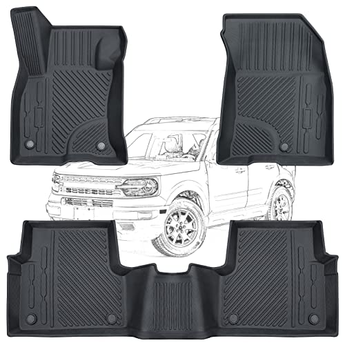 astree 3 Tapis de Sol Avant et Arrière de Voiture Compatible pour 2021 Ford Bronco Sport- Ford Accessoires d'Intérieur Antidérapant Inodore Tout Temps Tapis Auto en TPE