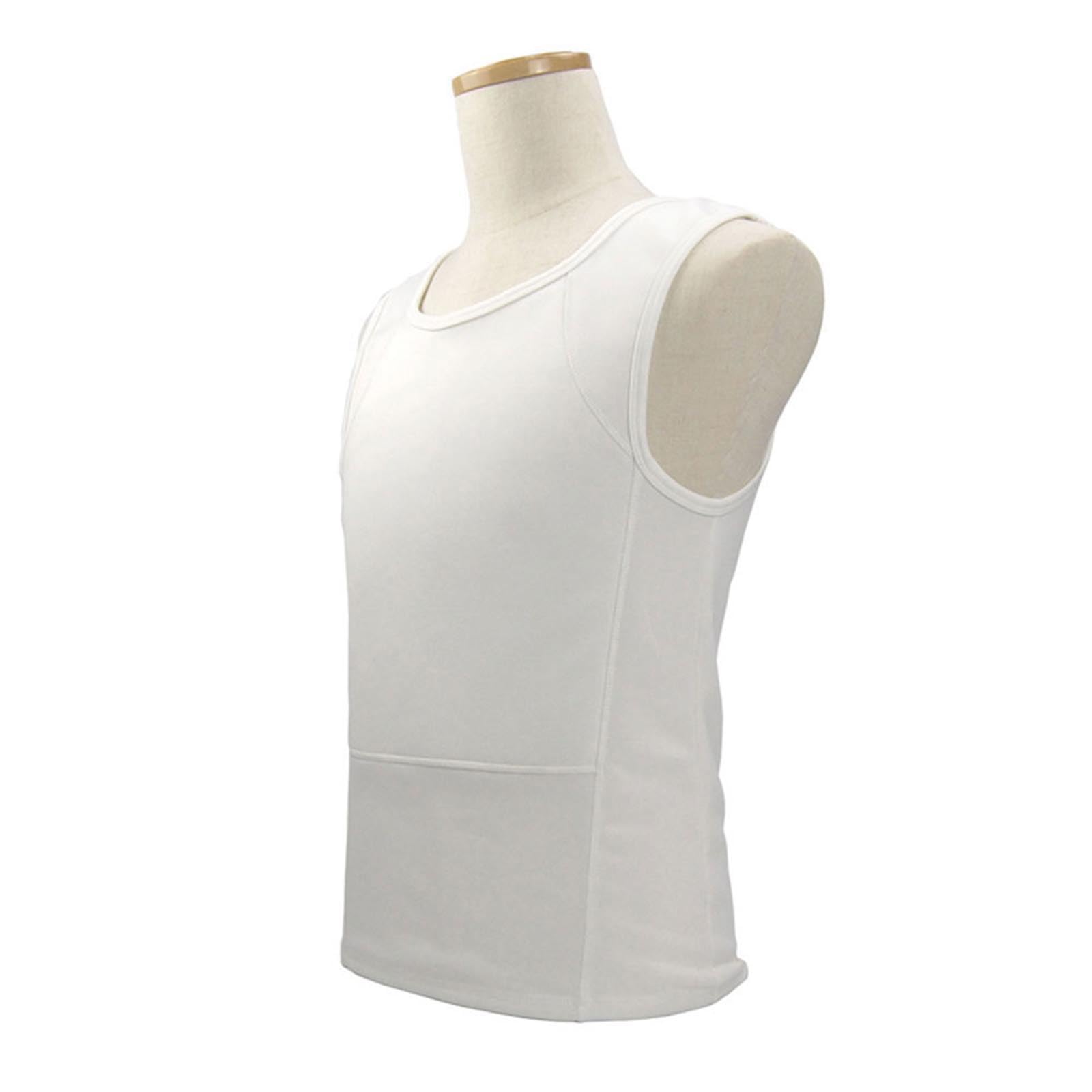 Kugelsichere Weste Stufe IIIA – Weiches ballistisches Unterziehshirt mit UHMW-PE Einsätzen, leicht & verdeckt tragbar, Schutz vorne & hinten,Weiß,XXL