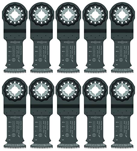 BOSCH Starlock Oscillating Tool Blades, Bi-Metal Multitool Blades for Hard Wood, Laminate and Drywall; Extra Clean Plunge Cut Saw Blades, 10-Pack, 1-1/4 Width (OSL114JF-10) BOSCH Starlock Oscillating Tool Blades, Bi-Metal Multitool Blades for Hard Wood, Laminate and Drywall; Extra Clean Plunge Cut Saw Blades, 10-Pack, 1-1/4 Width (OSL114JF-10)