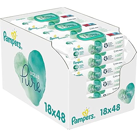 Pampers Aqua Pure Baby Feuchttücher, 864 Tücher (18 x 48), Alte Version Cover