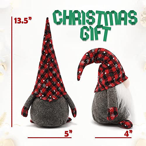 BOPIPA Gnome Christmas Decorations Swedish Tomte Stuffed Gnomes Plush Ornaments Handmade Holiday Elf Dwarf Thanksgiving Halloween Valentines Nordic Santa Gifts Home Tiered Tray Tabletop Décor - Image 8