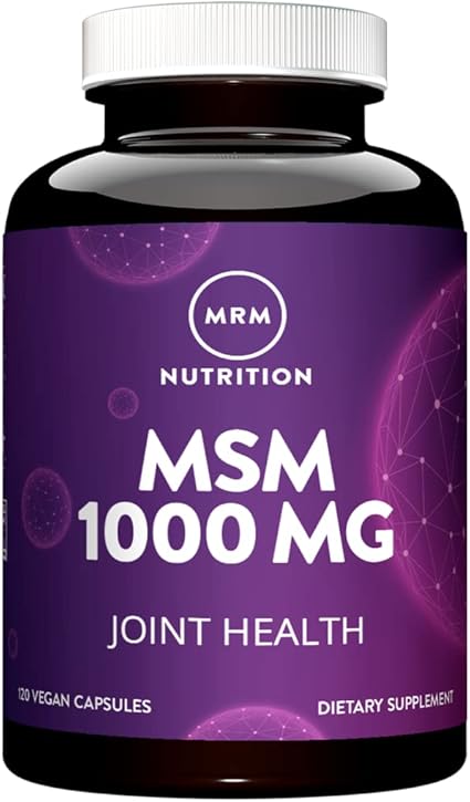 MRM Nutrition MSM 1000mg | Methyl-sulfonyl-Methane Capsules | Joint Health | Hair + Skin + Nails | Bioavailable Form of Sulfur | Gluten-Free + Vegan | 120 Servings