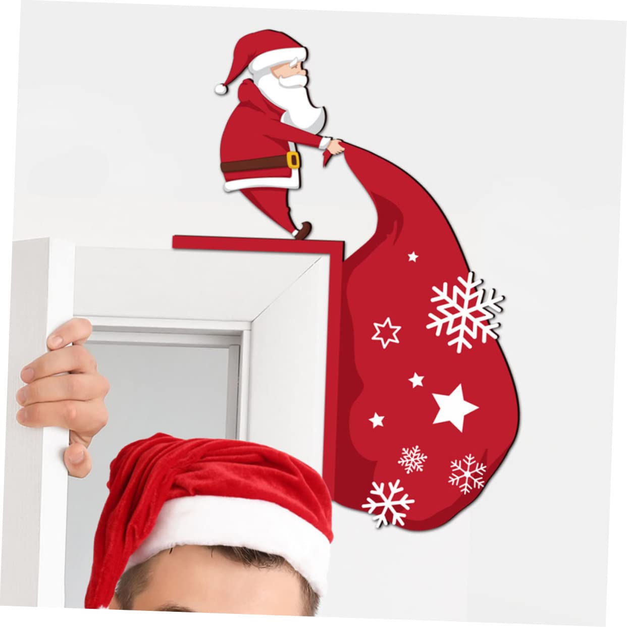 TOPBATHY 5 Piezas De Decoración Navideña Pegatina De Pared Decoración Amaderada Adorno De Puerta De Navidad Marco De Esquina De Puerta De Navidad Puerta Delantera Letrero De Navidad