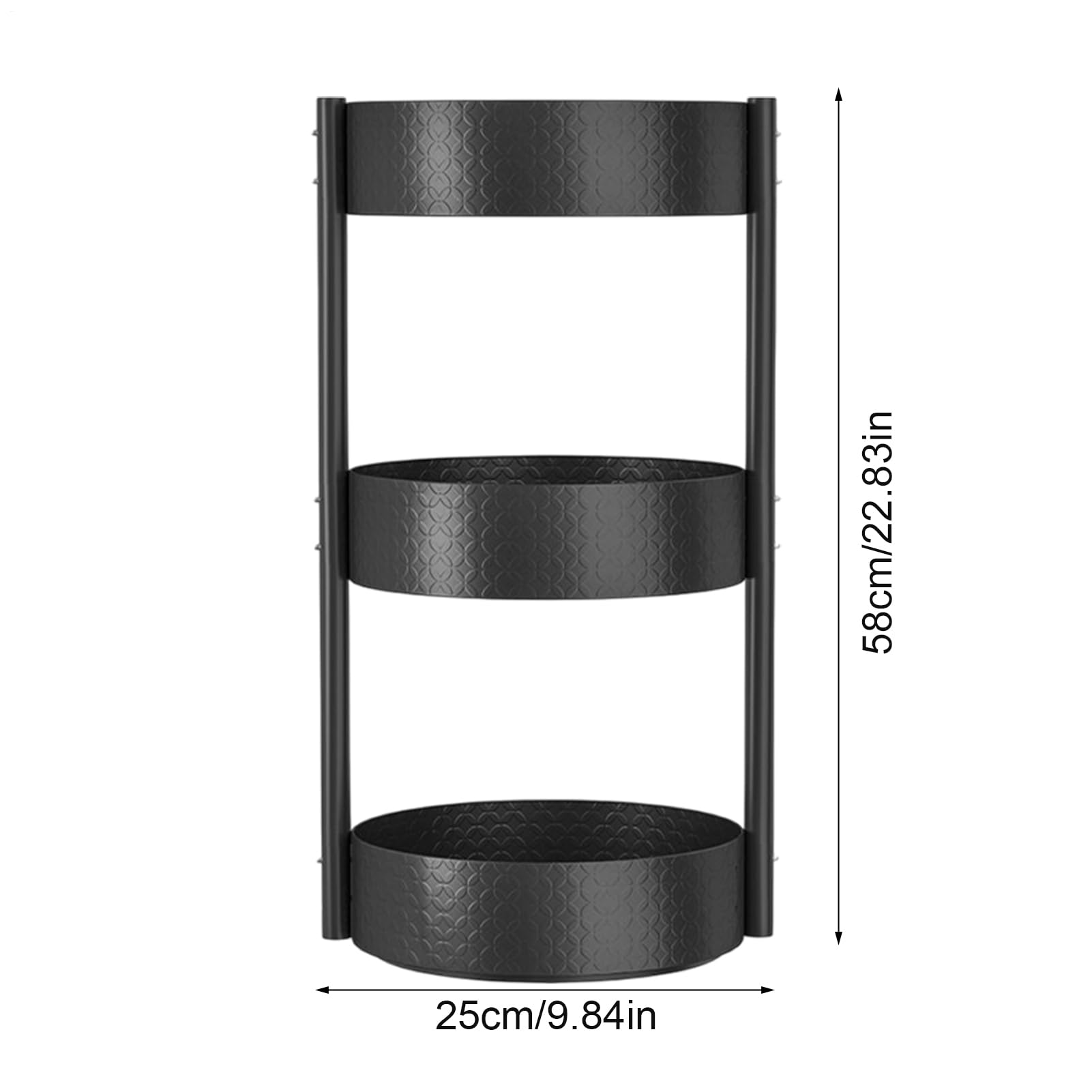 Estante giratorio para condimentos, estabilidad antideslizante, 25 x 58 cm, estante para condimentos de cocina, bandeja de encimera, diseño de ahorro de espacio, para despensa, refrigerador, tocador