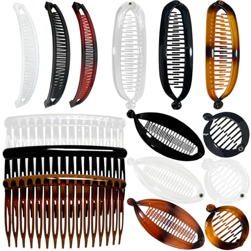 Set de 15 pinzas banana para cabello en 5 estilos miniatura 1