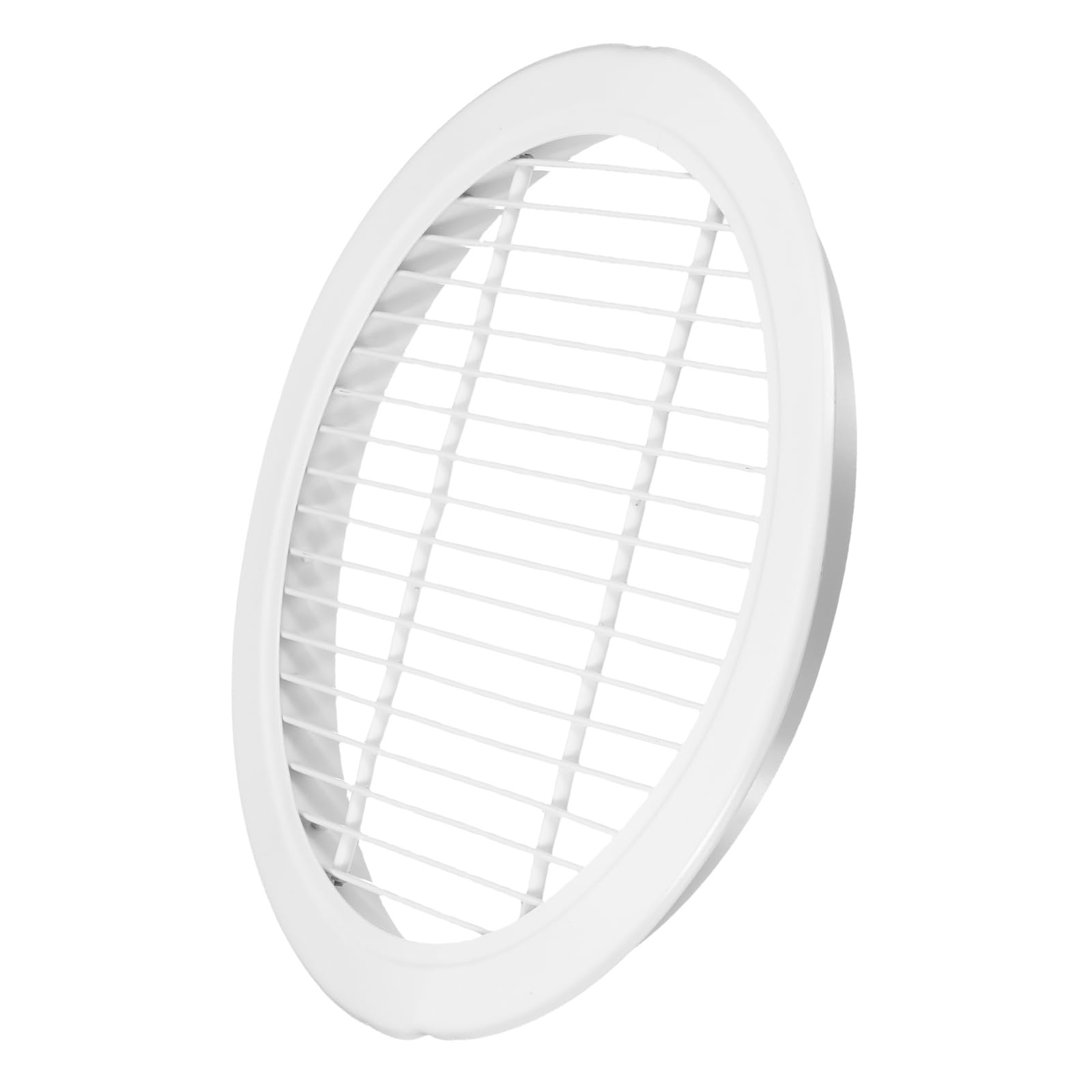 PATIKIL Rejilla Redonda De 13.7" Para Ventilación De Aire, Cubierta De Persiana Simple De Aleación De Aluminio Para Sofito HVAC, Blanco