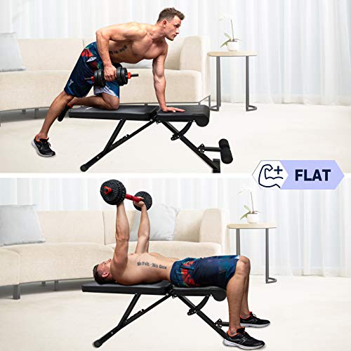 KLL Weight Bench Adjustable, Workout Bench for Home Gym, Strength Training Benches for Full Body Workout, Multi-Purpose Foldable Incline Decline Bench [2020 Upgraded Version]