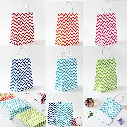 30 Pezzi Sacchetti di Carta Colorati con Manici