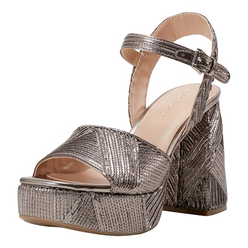 Marc Fisher Women's SELENY Heeled Sandal, Pewter 060, 5