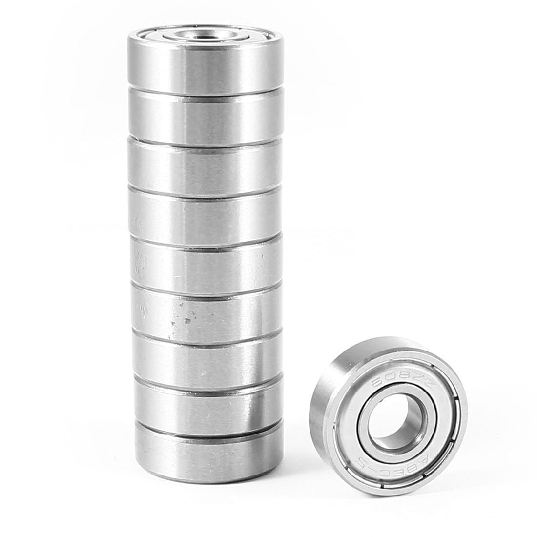 Soywim One Color Bearing, 10Pcs 608Zz 22X8x7mm Metal Sealed Single Row Deep Groove Ball Bearing Wear Resistance