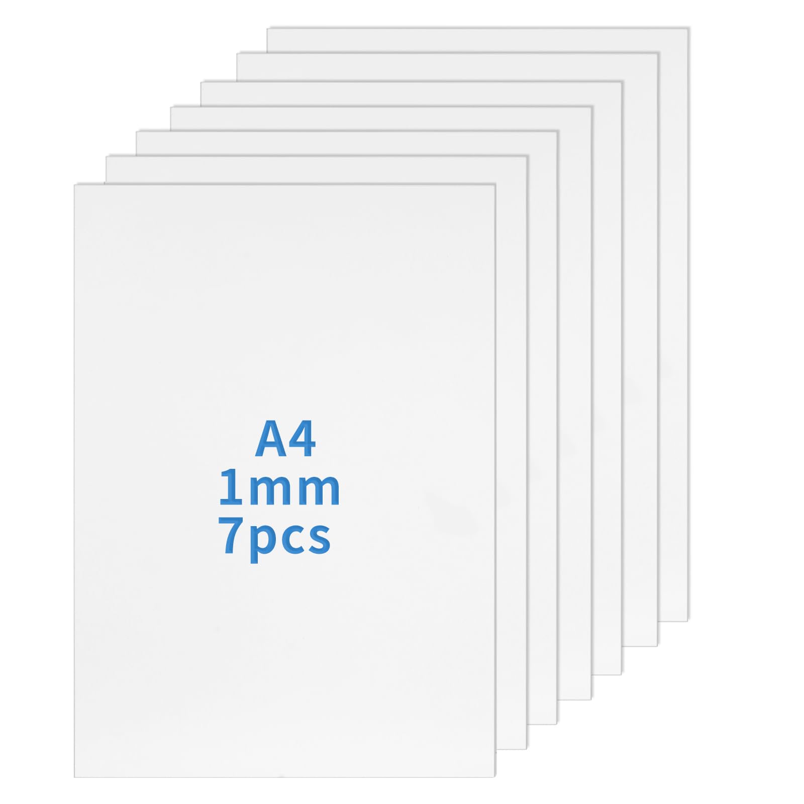 Láminas de Plástico PP A4, 1 mm Grosor, 21 x 29,7 cm, 7 Piezas para Modelismo y Manualidades