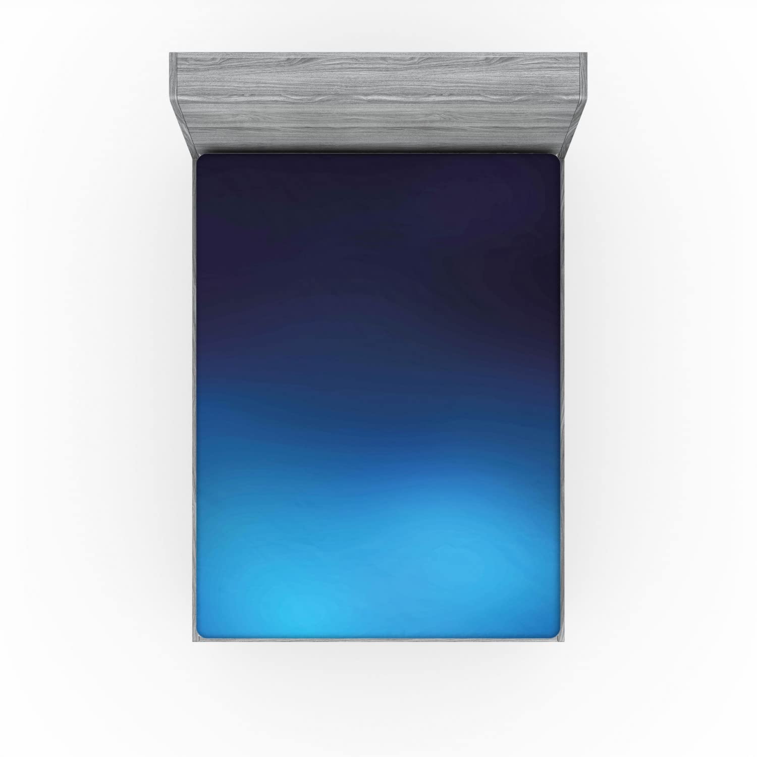 Ambesonne Navy Fitted Sheet, Ombre Style Deep Sea Ocean Underwater Themed Digital Colored Graphic Design Art Print, Bed Cover with All-Round Elastic Deep Pocket for Comfort, King Size, Navy Indigo