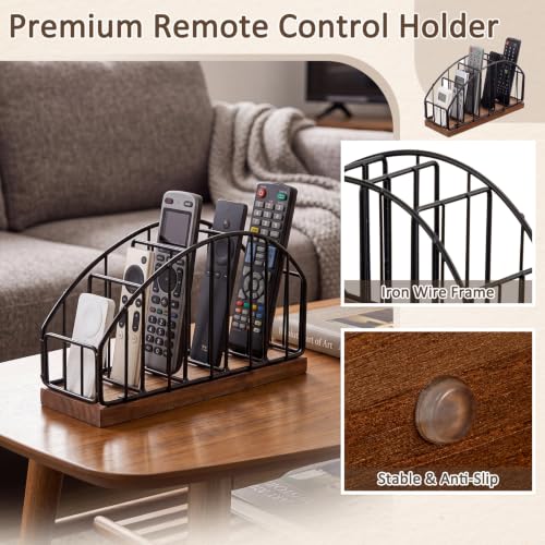 Support de télécommande 5 emplacements organiseur bureau et rangement table basse - 6
