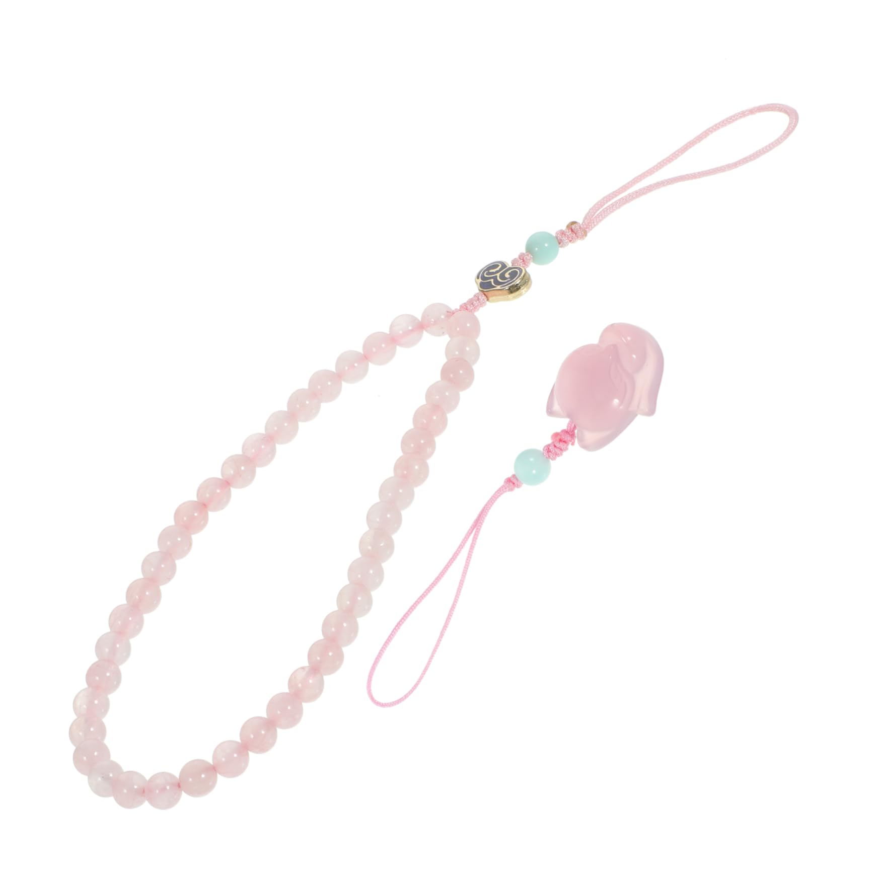Housoutil 3piezas Cadena Corta De Teléfono Con Colgante De Correa De Muñeca De Cristal Rosa Accesorio Antirrobo Para Celular