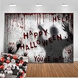 Mocsicka Happy Halloween Backdrop Horror Ghost Shadow Blood Hand Halloween Party Background Nightmare Before Christmas Background Scary Ghost Party Decorations for Photography (7x5ft)