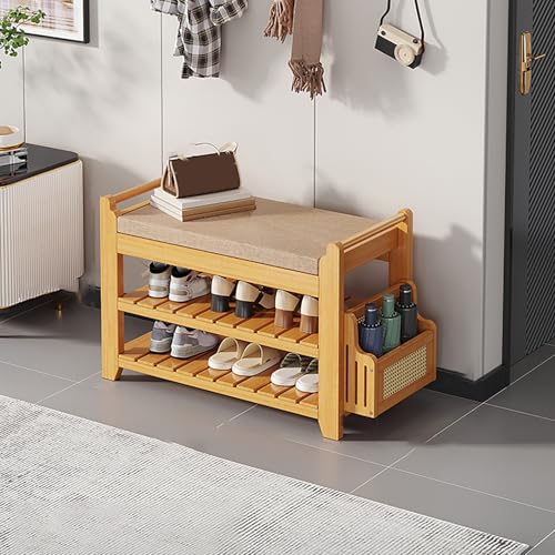 Banc à chaussures pour vestiaire et salon chaleureux avec son assise confortable Woo