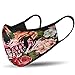 Produktbild TILLMANN'S Mundschutz mit Motiv  Totenkopf-Blumen  Scull-Flower  waschbare Mundschutz Maske aus Baumwolle