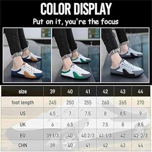 Men's Backless Sneakers, Closed Toe Half Drag Sneakers Anti-Slip Walking Shoes Fashionable Mens Slip On Mule Mesh Shoes for Spring Summer 5